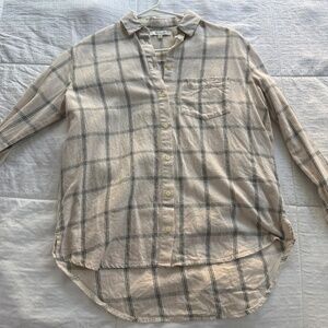 Madewell Flannel Oversized Boyfriend Shirt (XXS)